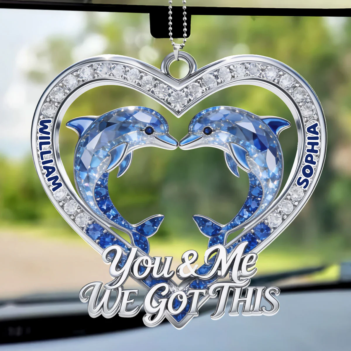 Dolphin You And Me We Got This - Personalized Car Acrylic Hanging Ornament
