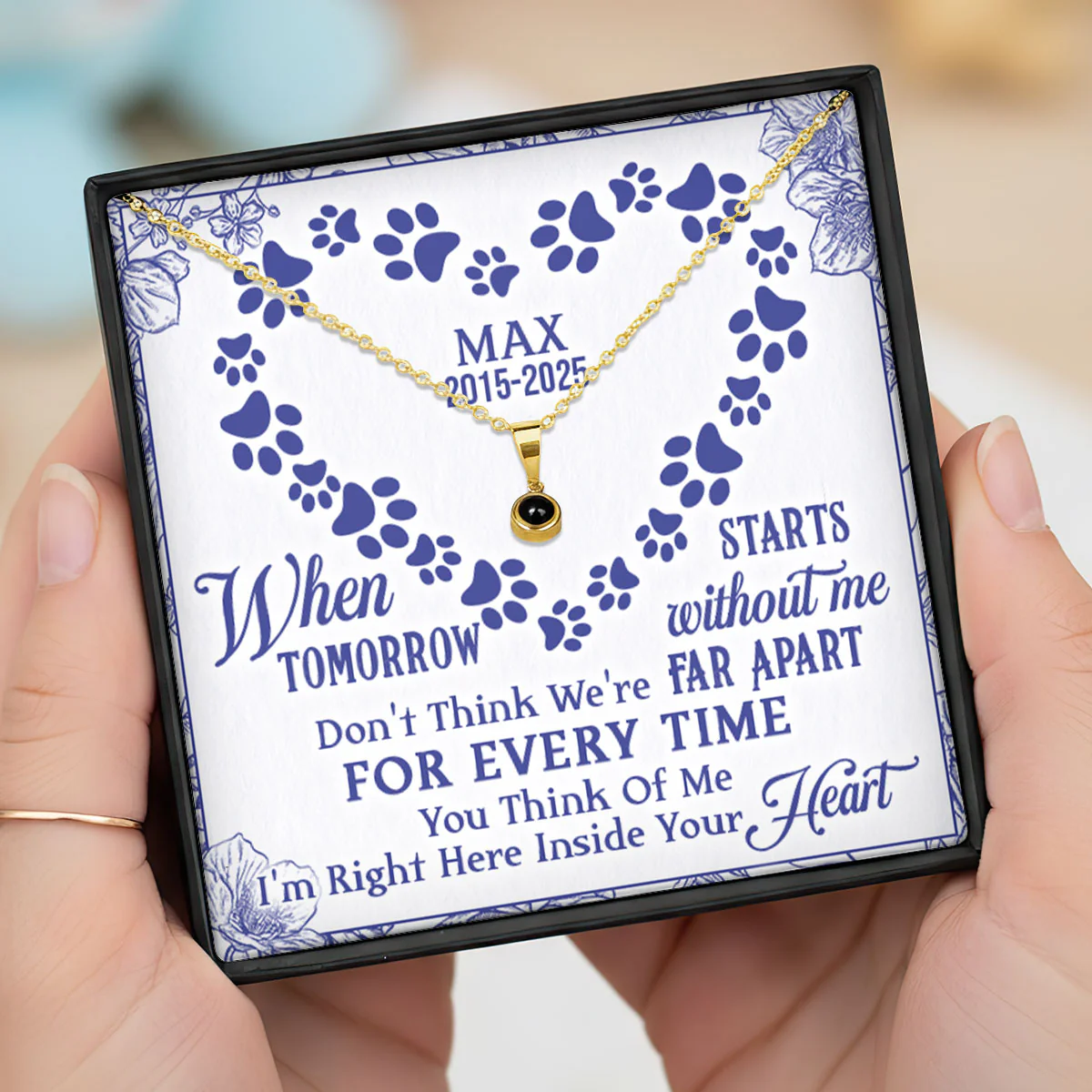 Don't Think We're Far Apart - Personalized Photo Projection Necklace