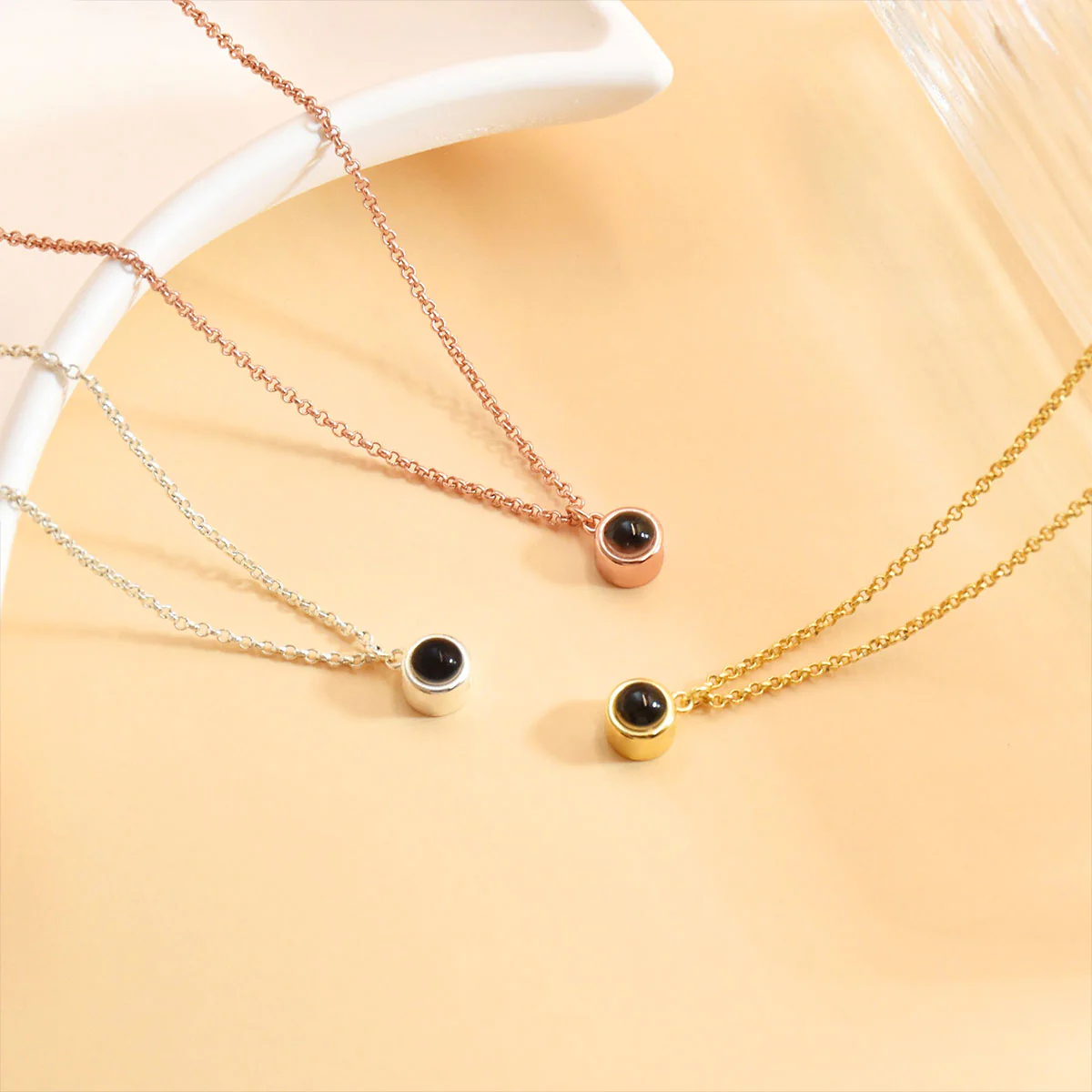 Don't Think We're Far Apart - Personalized Photo Projection Necklace - Image 8