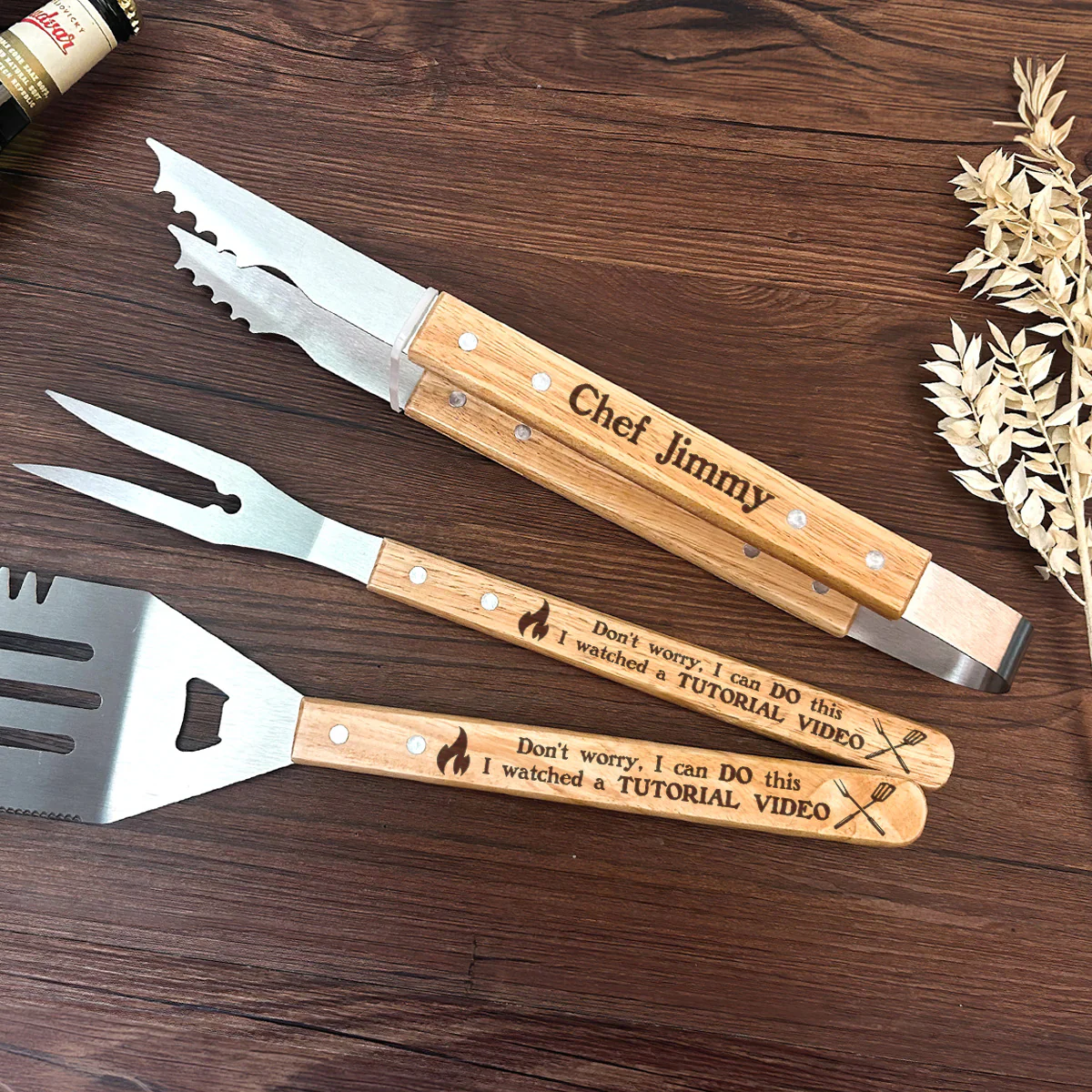 Don't Worry I Watched A Tutorial Video - Personalized BBQ Spatula Or Tool set - Image 5
