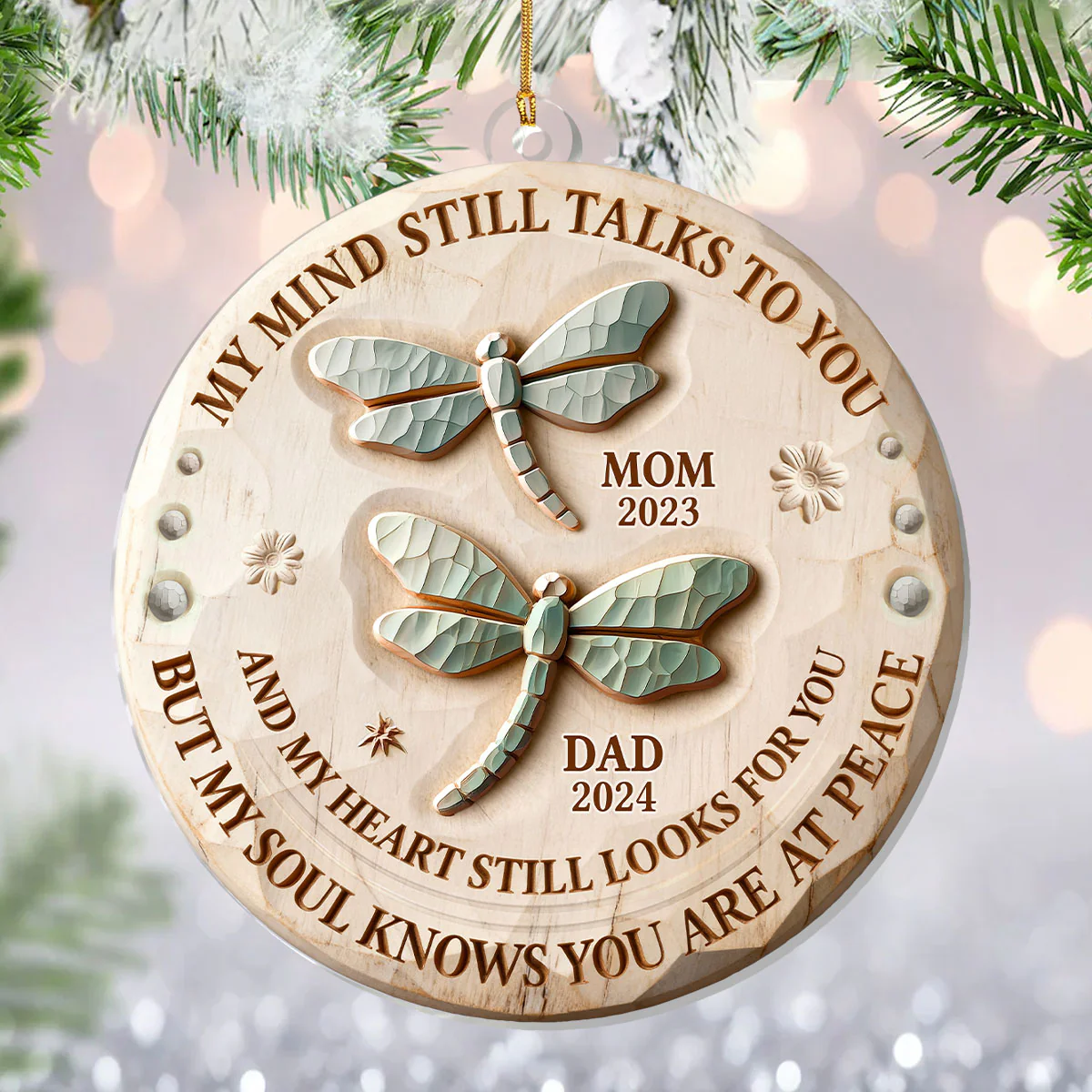 Dragonfly My Mind My Heart My Soul - Personalized 1-Layer Acrylic Ornament