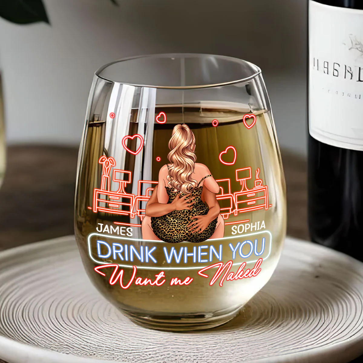 Drink It - Personalized Stemless Wine Glass - Image 5