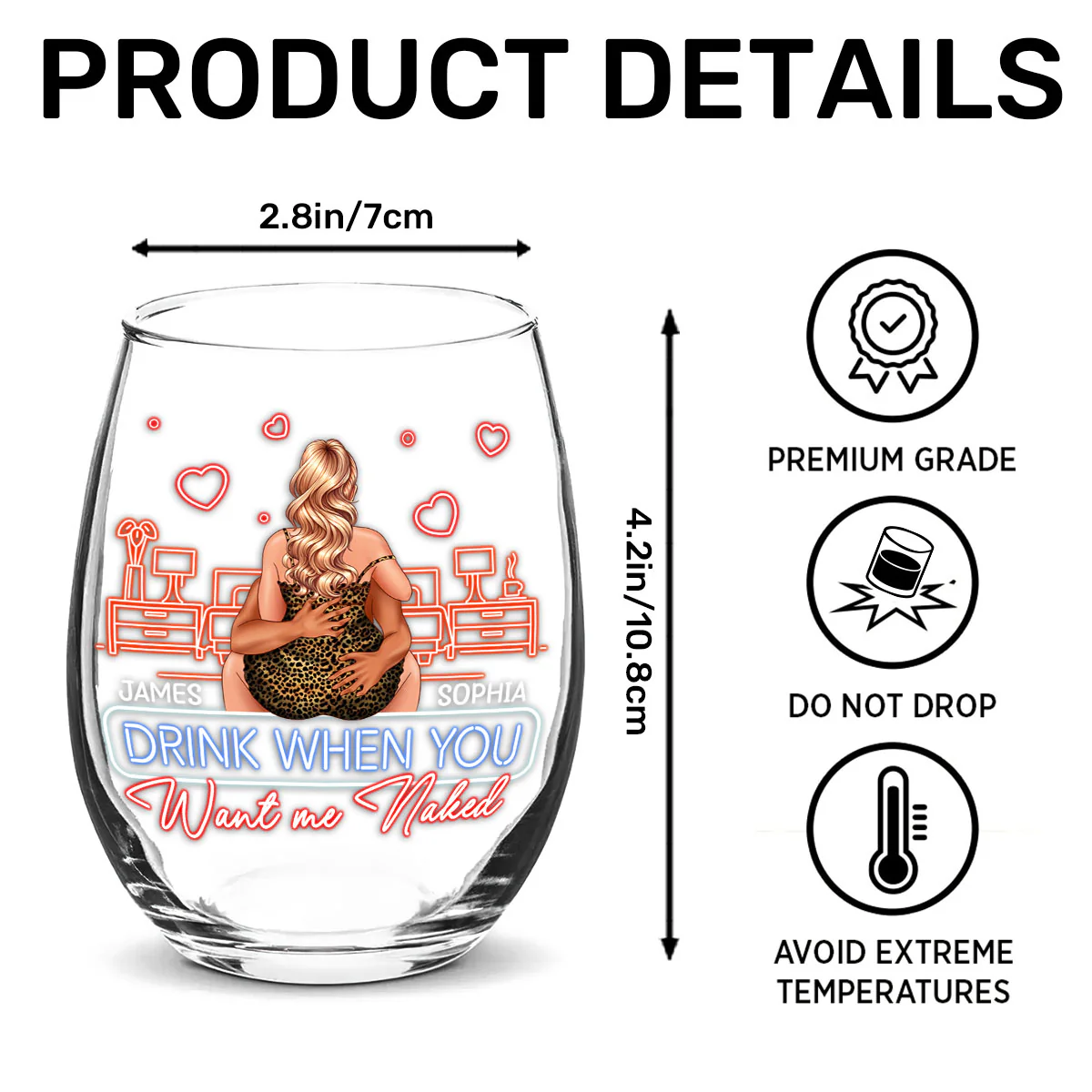Drink It - Personalized Stemless Wine Glass - Image 7