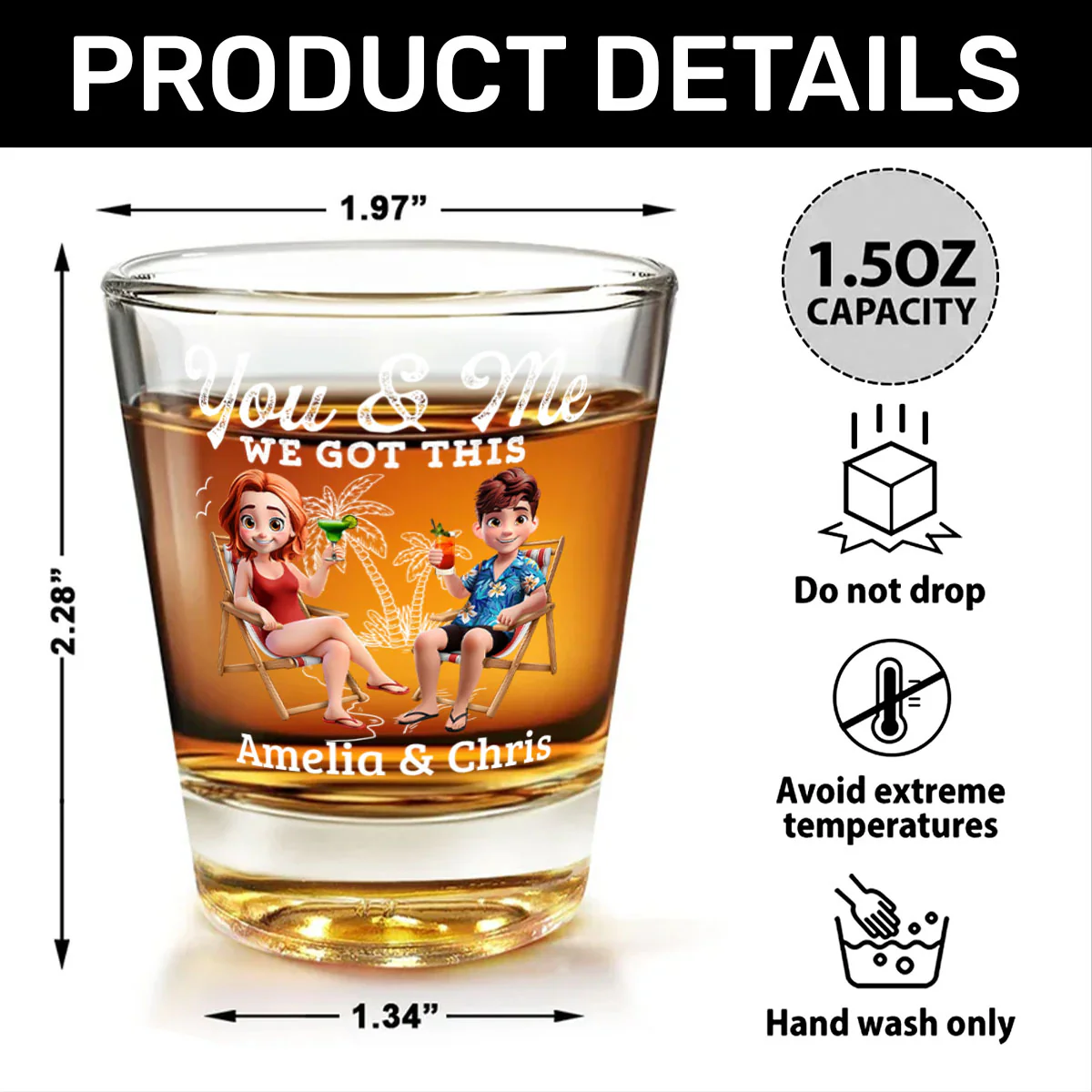 Drinking Buddies For Life - Personalized Shot Glass - Image 5