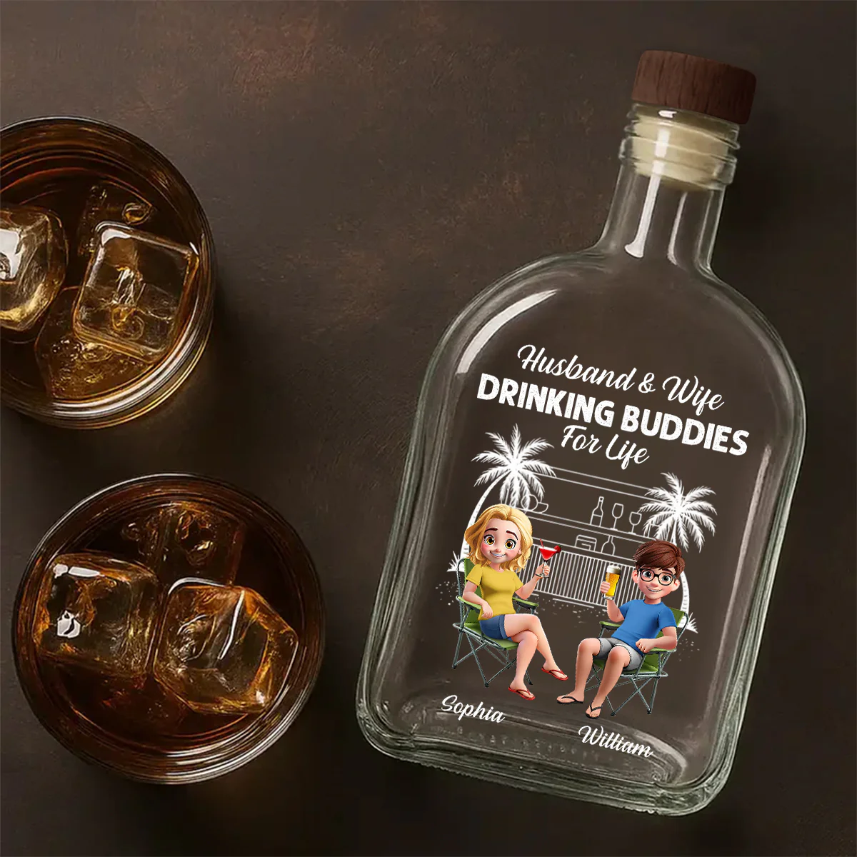 Drinking Buddies For Life - Personalized Whiskey Bottle - Image 4