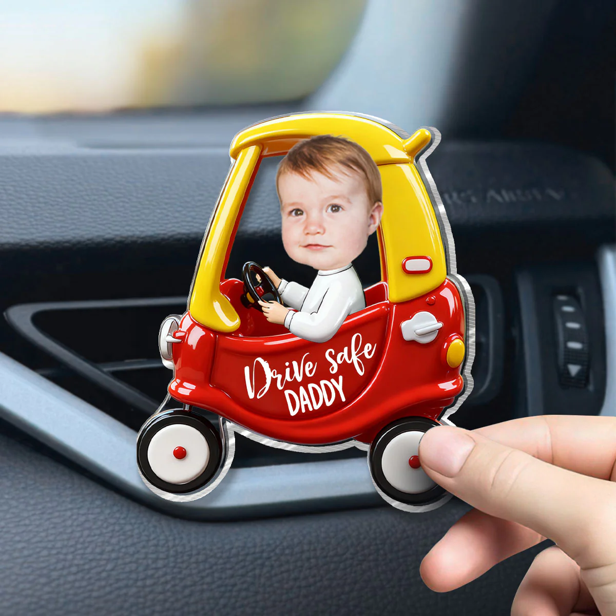 Drive Safe Daddy - Personalized Acrylic Car Vent Clip - Image 4