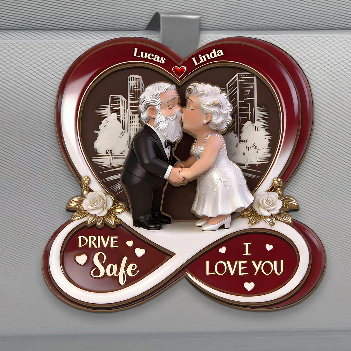 Drive Safe I Love You Gift For Husband, Boyfriend - Personalized Car Visor Clip