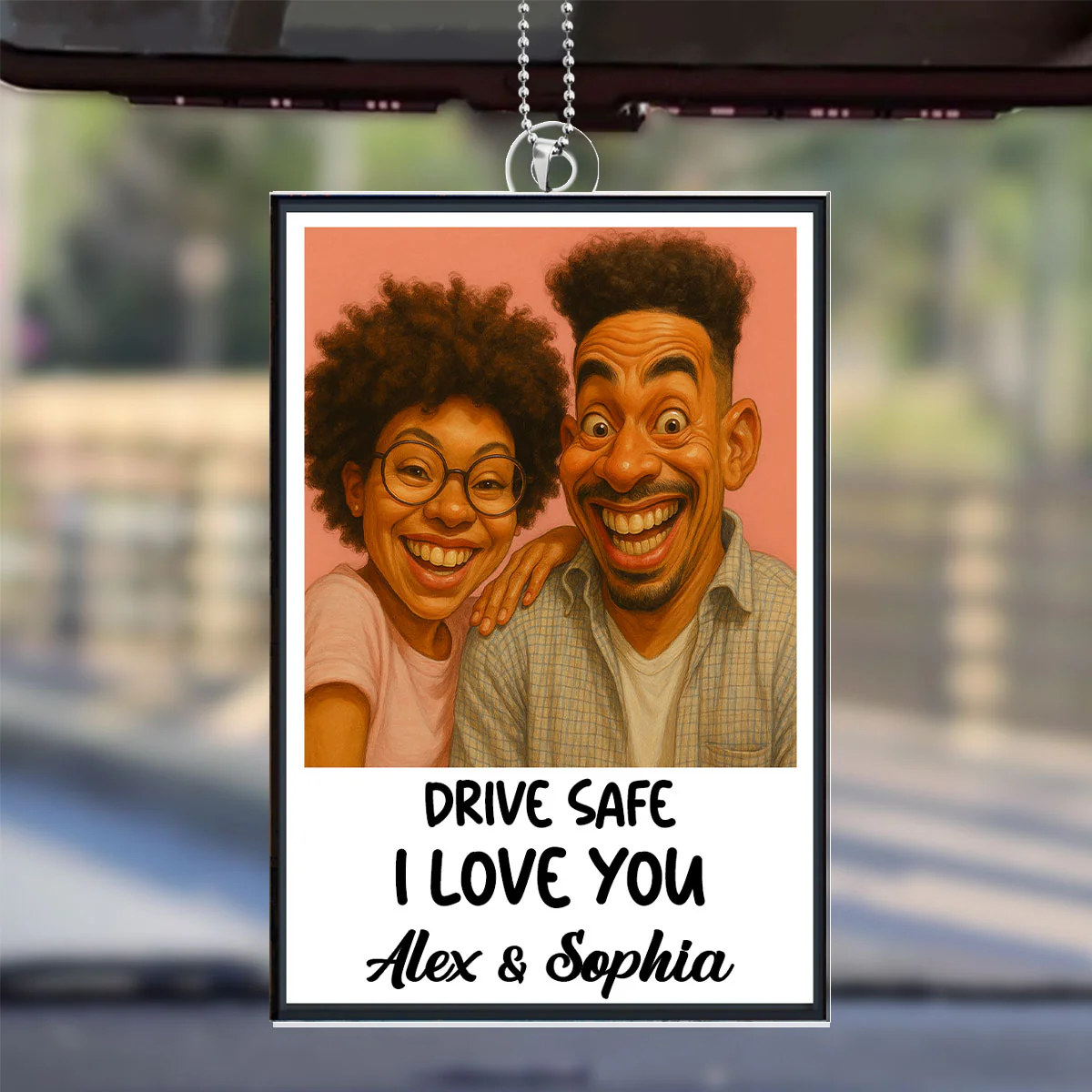 Drive Safe I Love You - Personalized Car Acrylic Hanging Ornament - Image 4