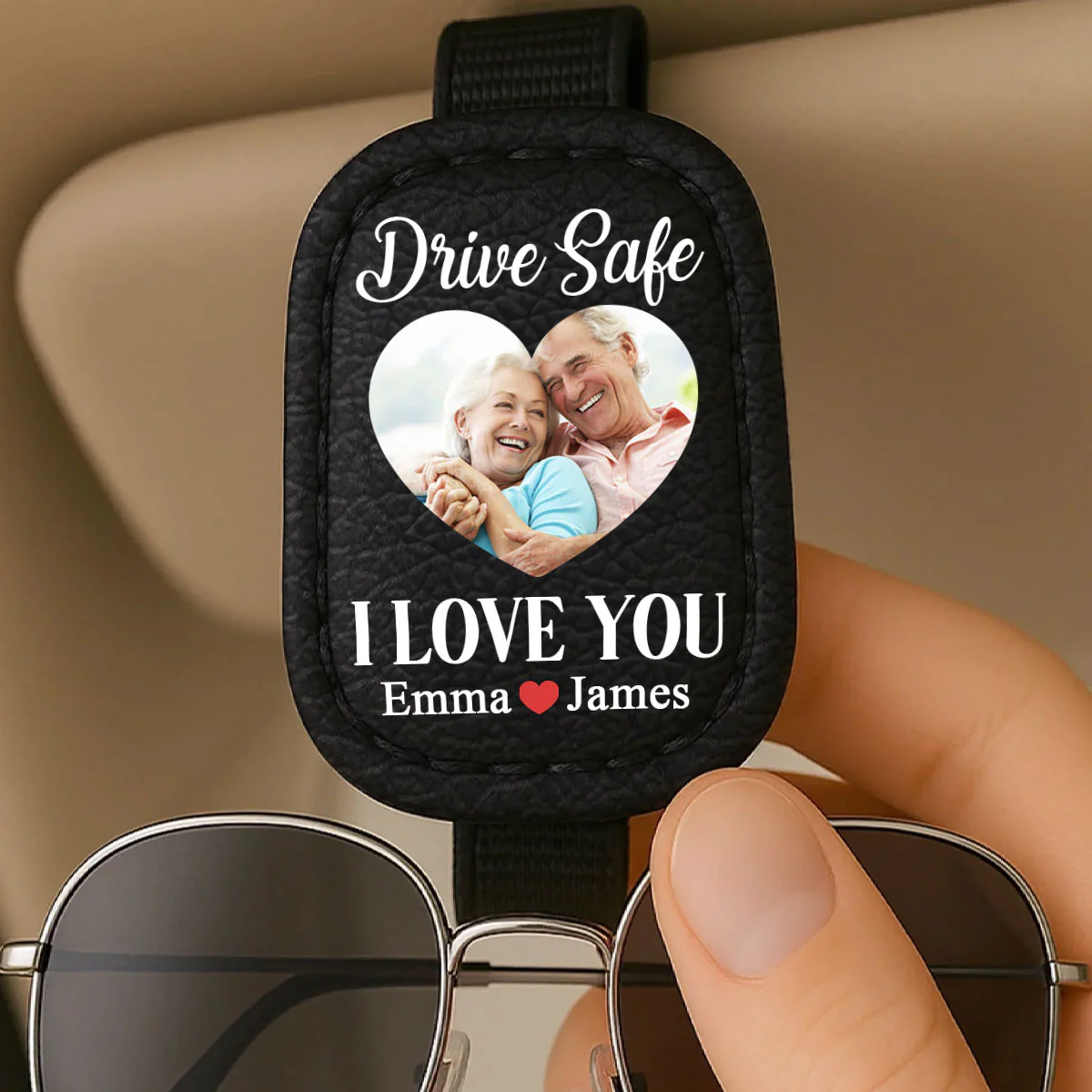 Drive Safe I Love You - Personalized Sunglasses Holder - Image 2