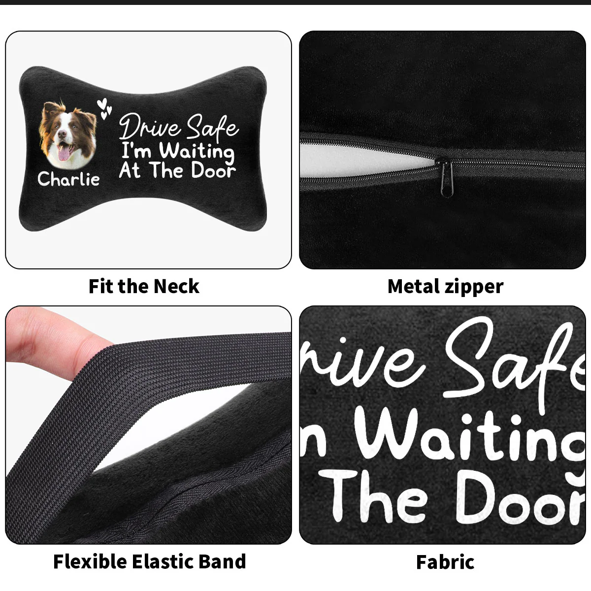 Drive Safe I'm Waiting At The Door - Personalized Car Headrest Pillow - Image 4