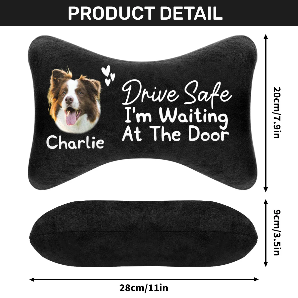 Drive Safe I'm Waiting At The Door - Personalized Car Headrest Pillow - Image 5