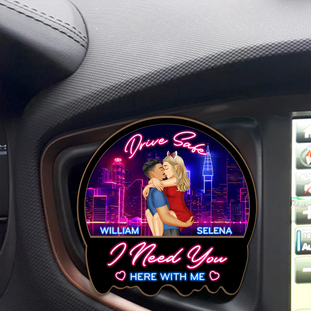 Drive Safe I Need You Here With Me - Personalized Car Visor Clip - Image 4