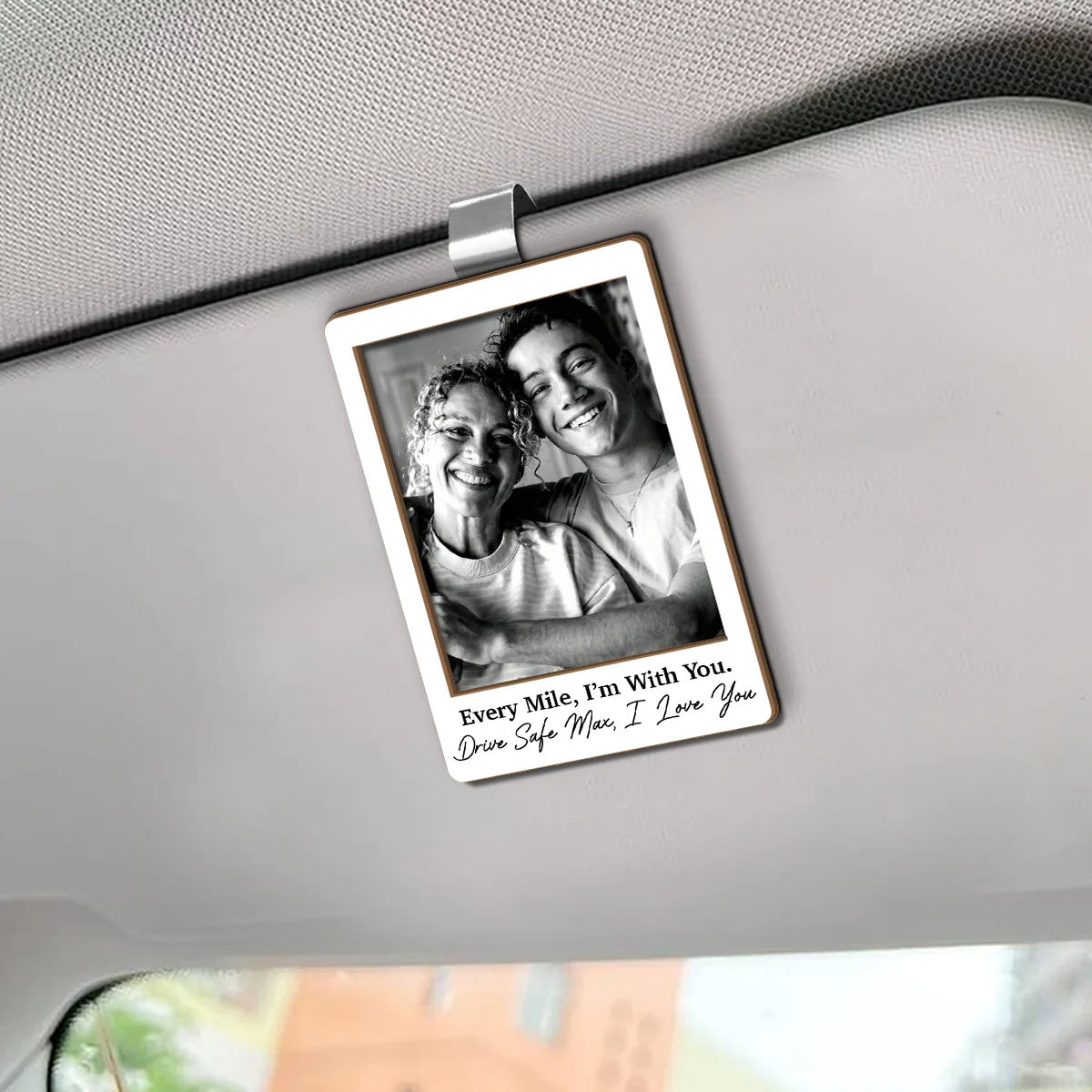 Drive Safe My Love Gift For Family, Couple - Personalized Car Visor Clip - Image 2