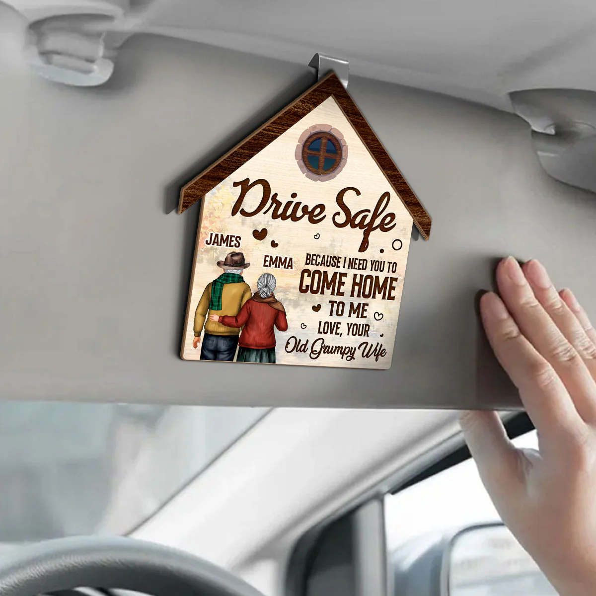 Drive Safe My Love I Need You To Come Home To Me - Personalized Car Visor Clip - Image 3
