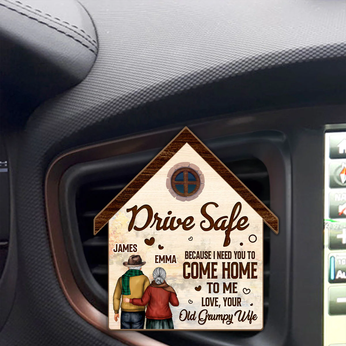 Drive Safe My Love I Need You To Come Home To Me - Personalized Car Visor Clip - Image 4