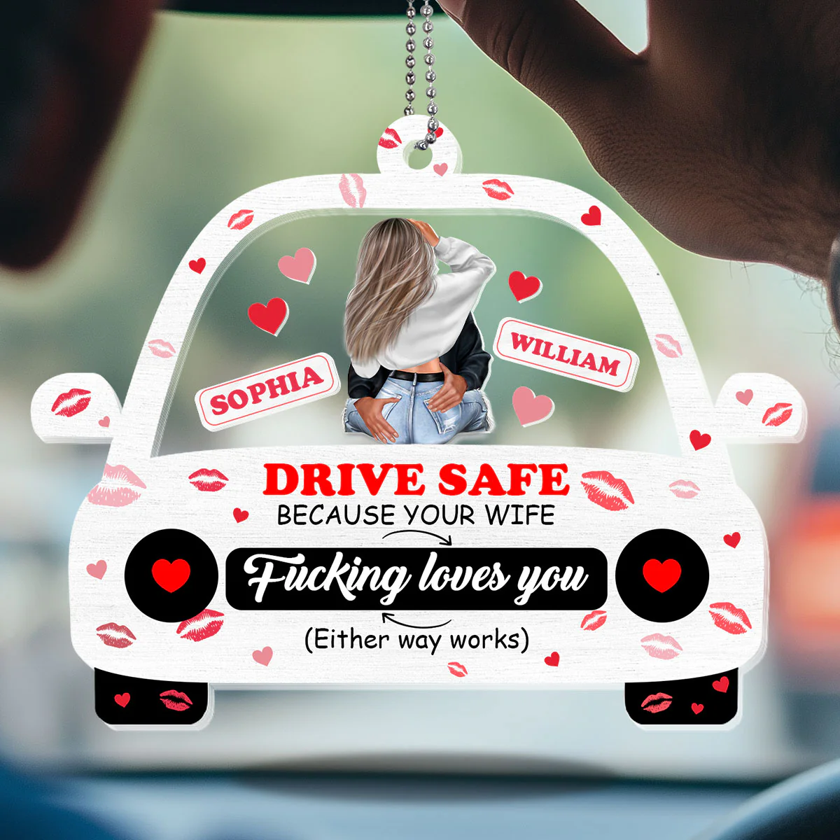 Drive Safe - Personalized Car Shaker Ornament - Image 3