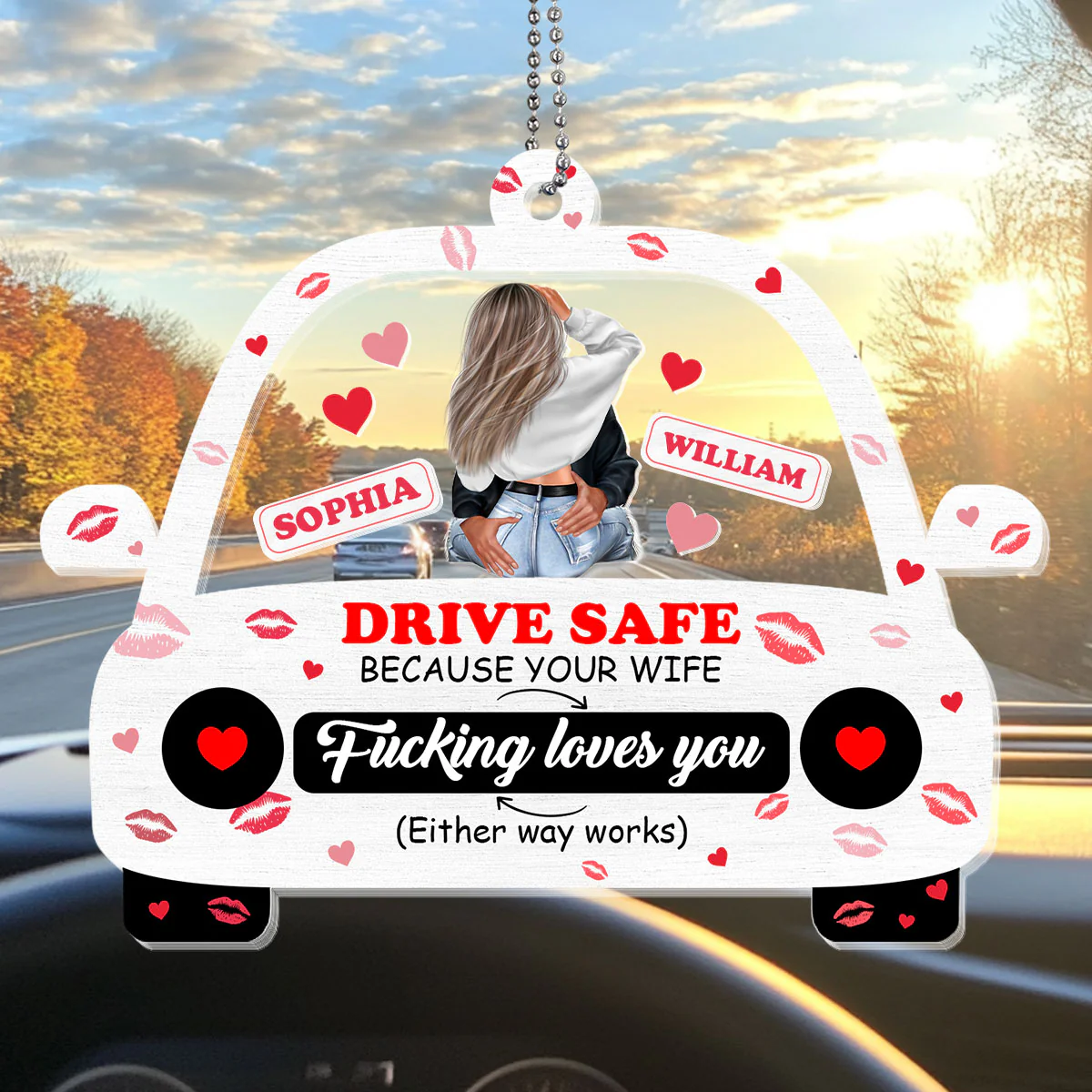 Drive Safe - Personalized Car Shaker Ornament - Image 4