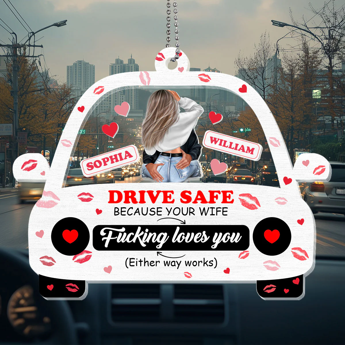Drive Safe - Personalized Car Shaker Ornament - Image 5