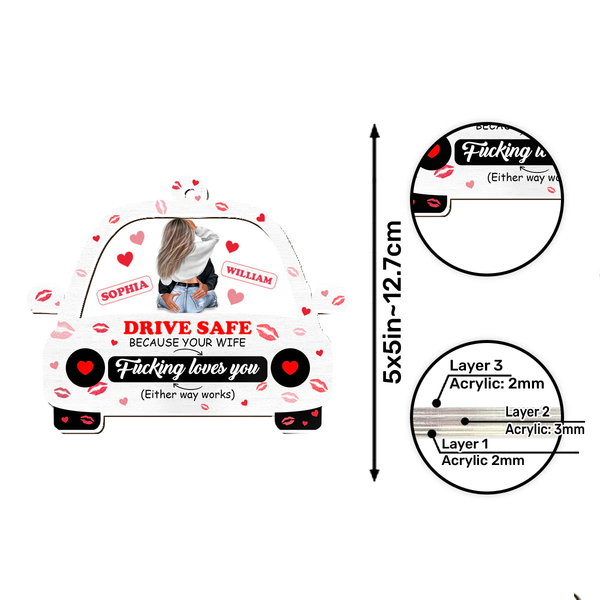 Drive Safe - Personalized Car Shaker Ornament - Image 6