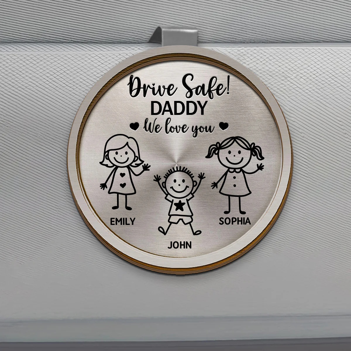 Drive Safe We Love You - Personalized Car Visor Clip