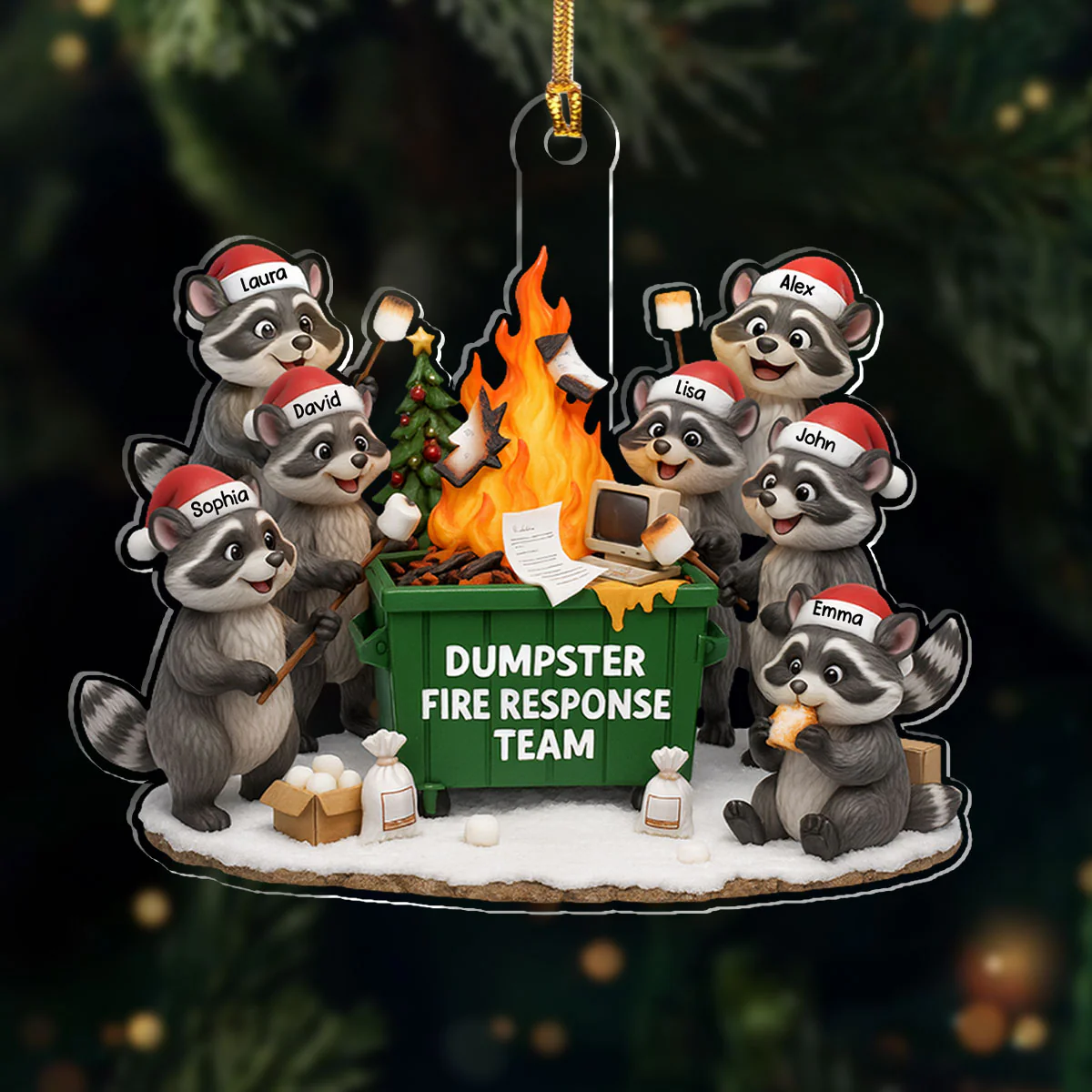 Dumpster Fire Crew - Personalized 1-Layer Acrylic Ornament