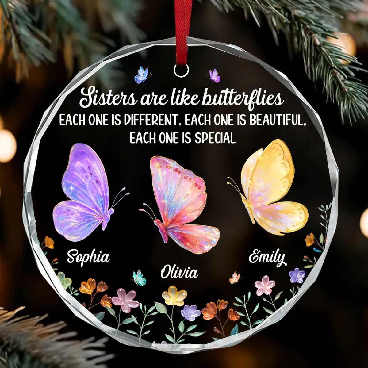 Each One Is Special - Personalized Round Shaped Glass Ornament
