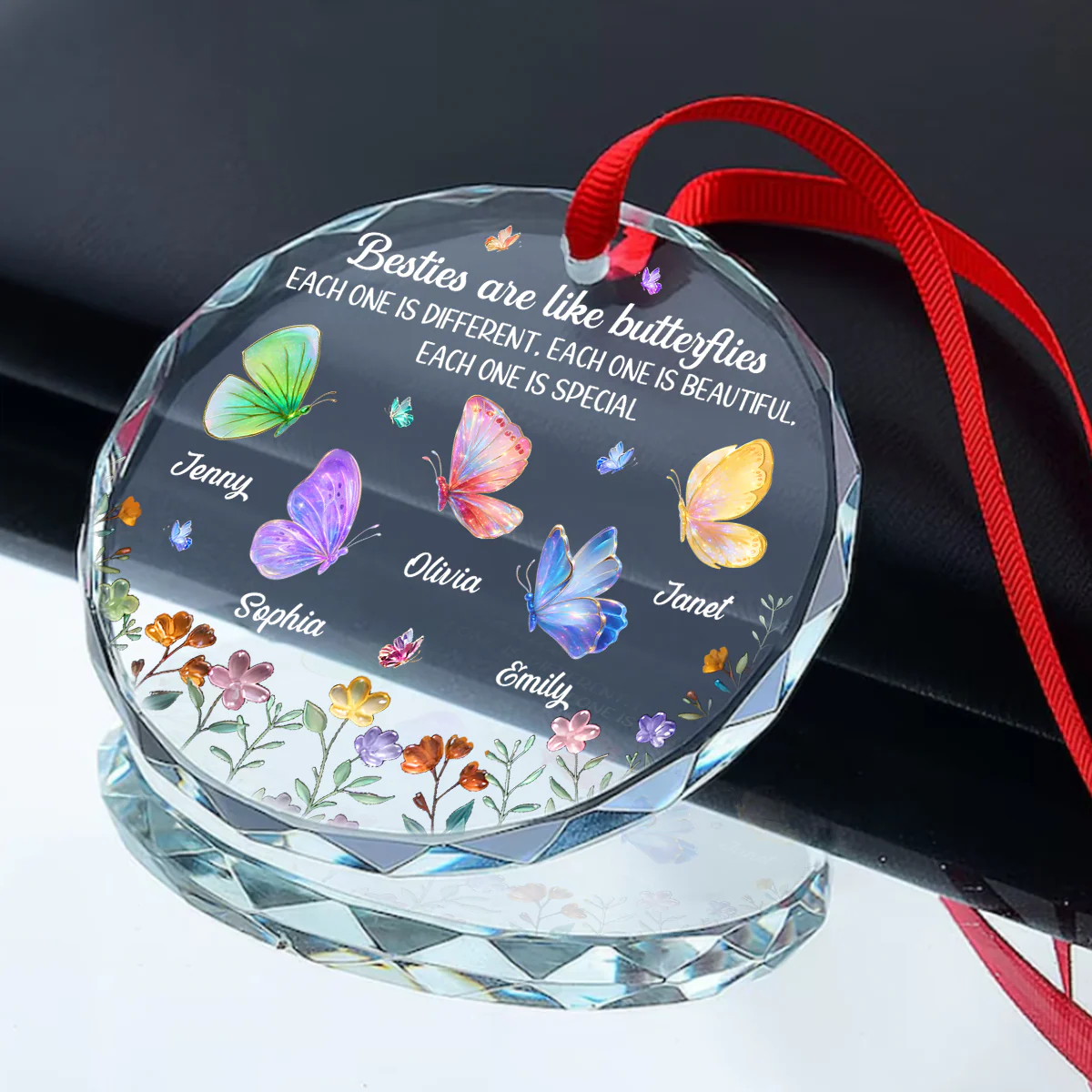 Each One Is Special - Personalized Round Shaped Glass Ornament - Image 2