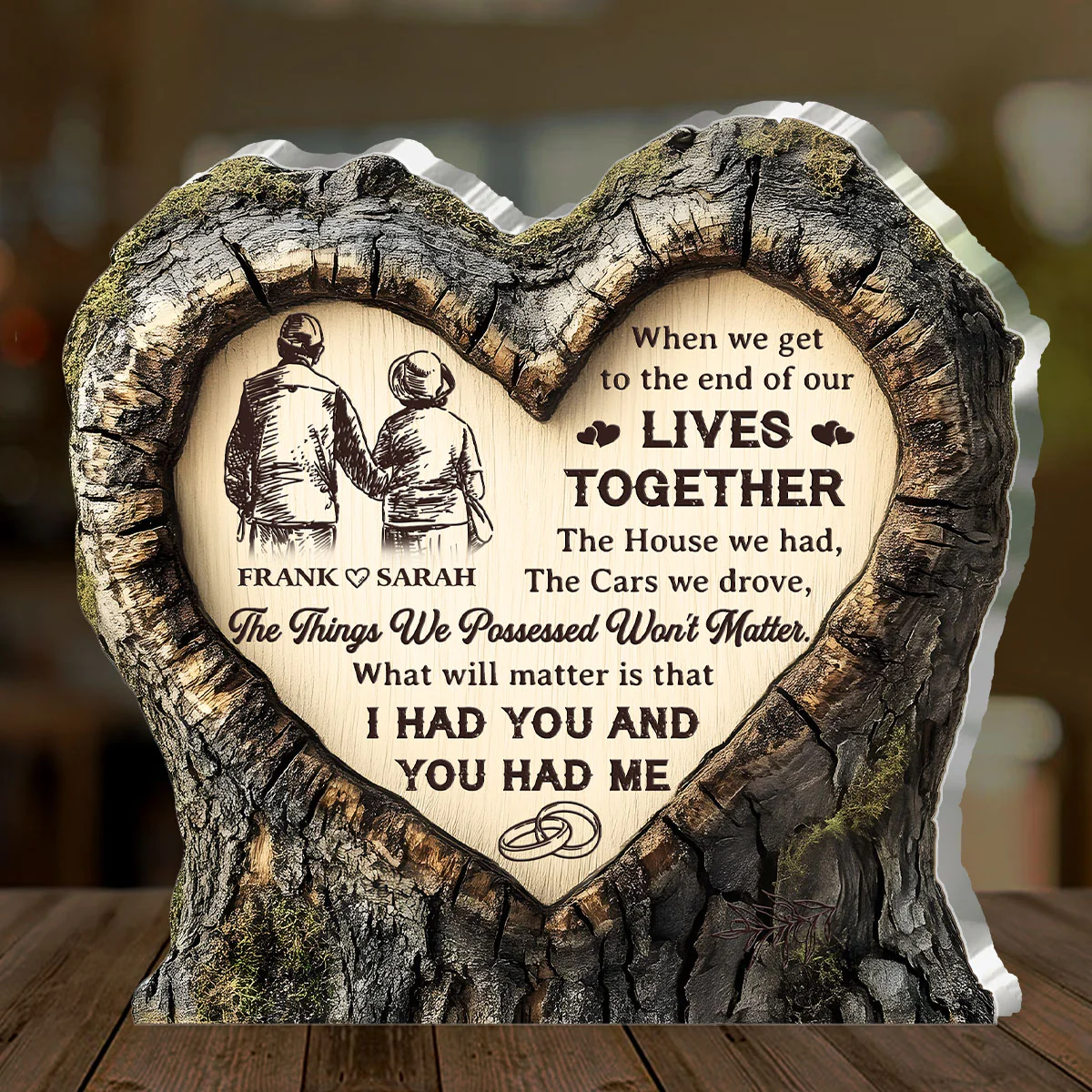 Enduring Love, Not Things - Personalized Custom Shaped Squared Acrylic Plaque - Image 3