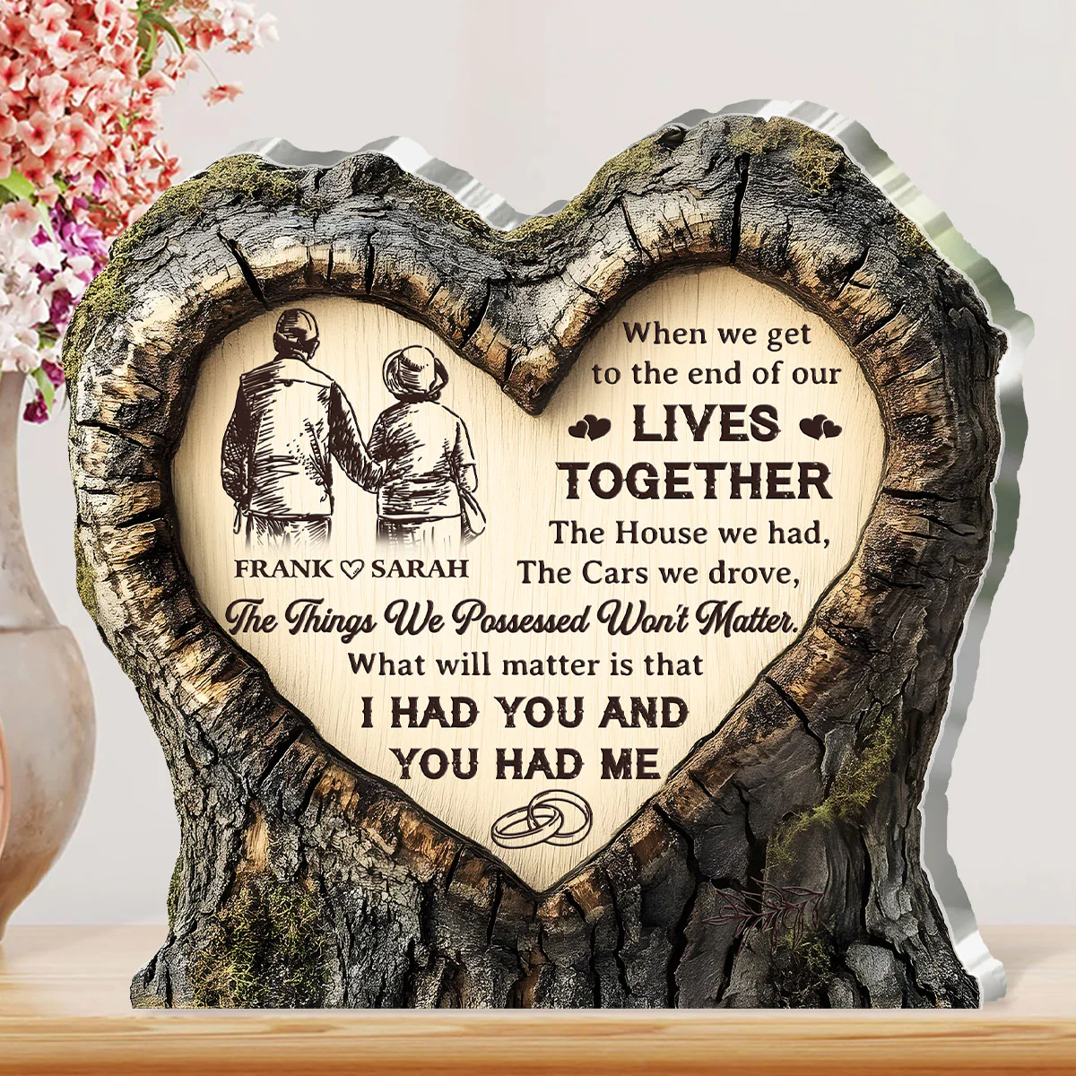 Enduring Love, Not Things - Personalized Custom Shaped Squared Acrylic Plaque - Image 4