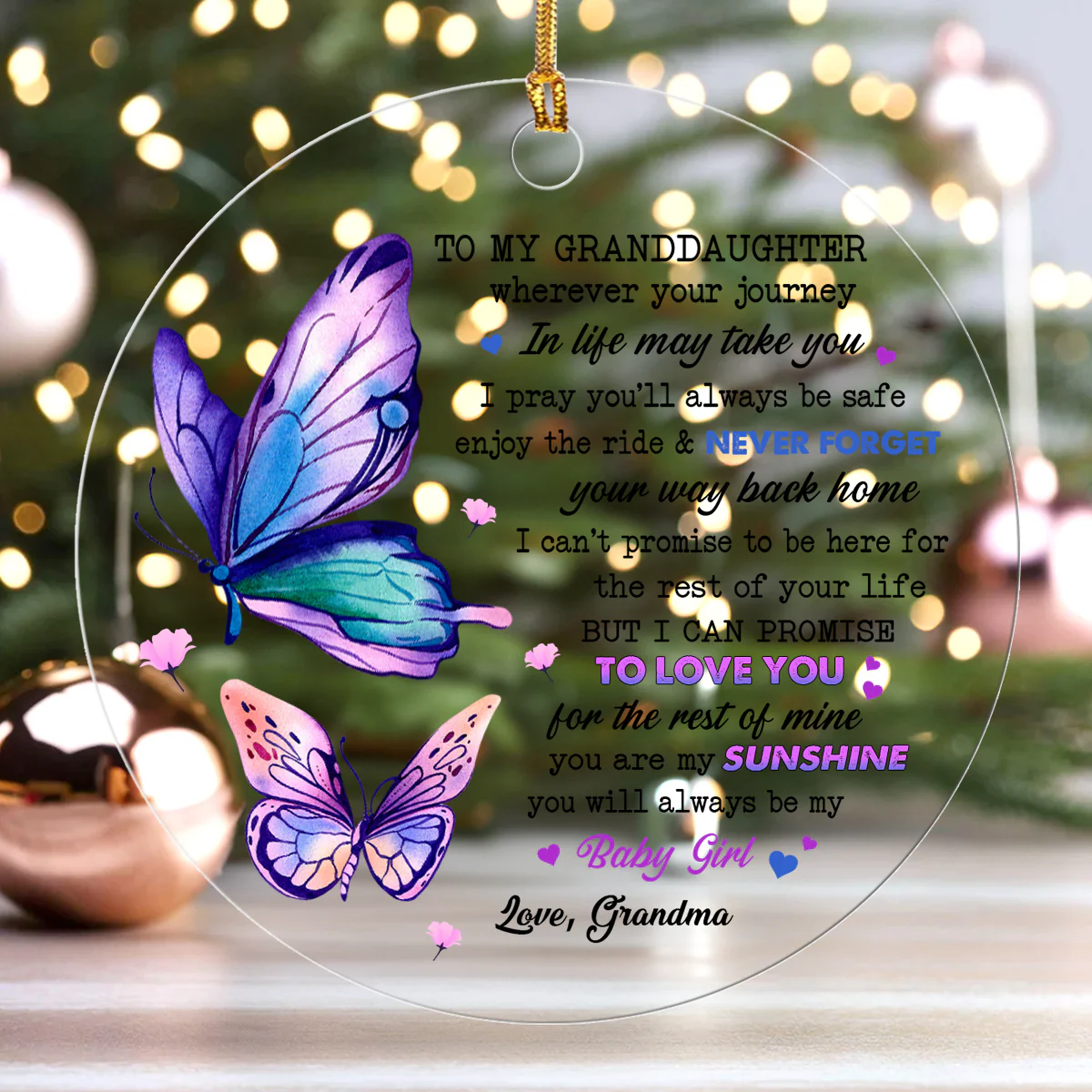 Enjoy The Ride - Personalized 1-Layer Acrylic Ornament - Image 2