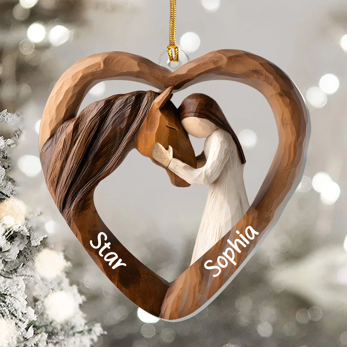 Equestrian Bond - Personalized 1-Layer Acrylic Ornament - Image 5