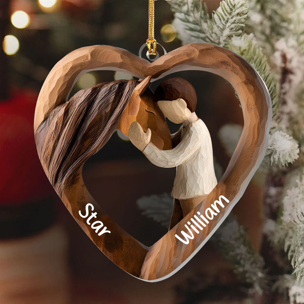 Equestrian Bond - Personalized 1-Layer Acrylic Ornament - Image 6