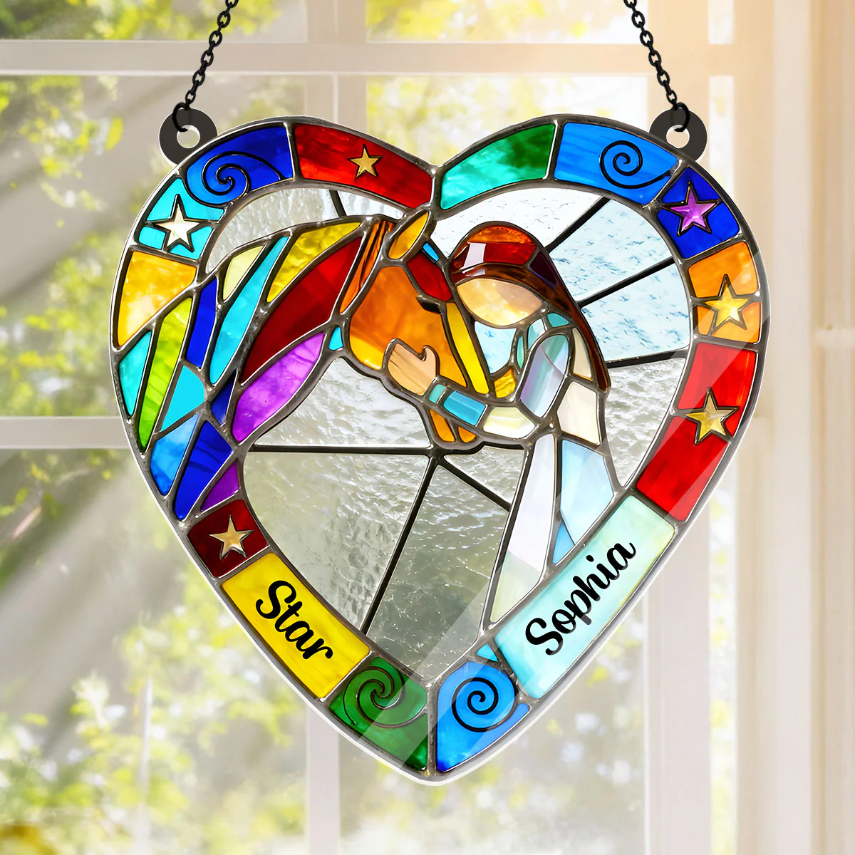 Equestrian Bond - Personalized Acrylic Suncatcher