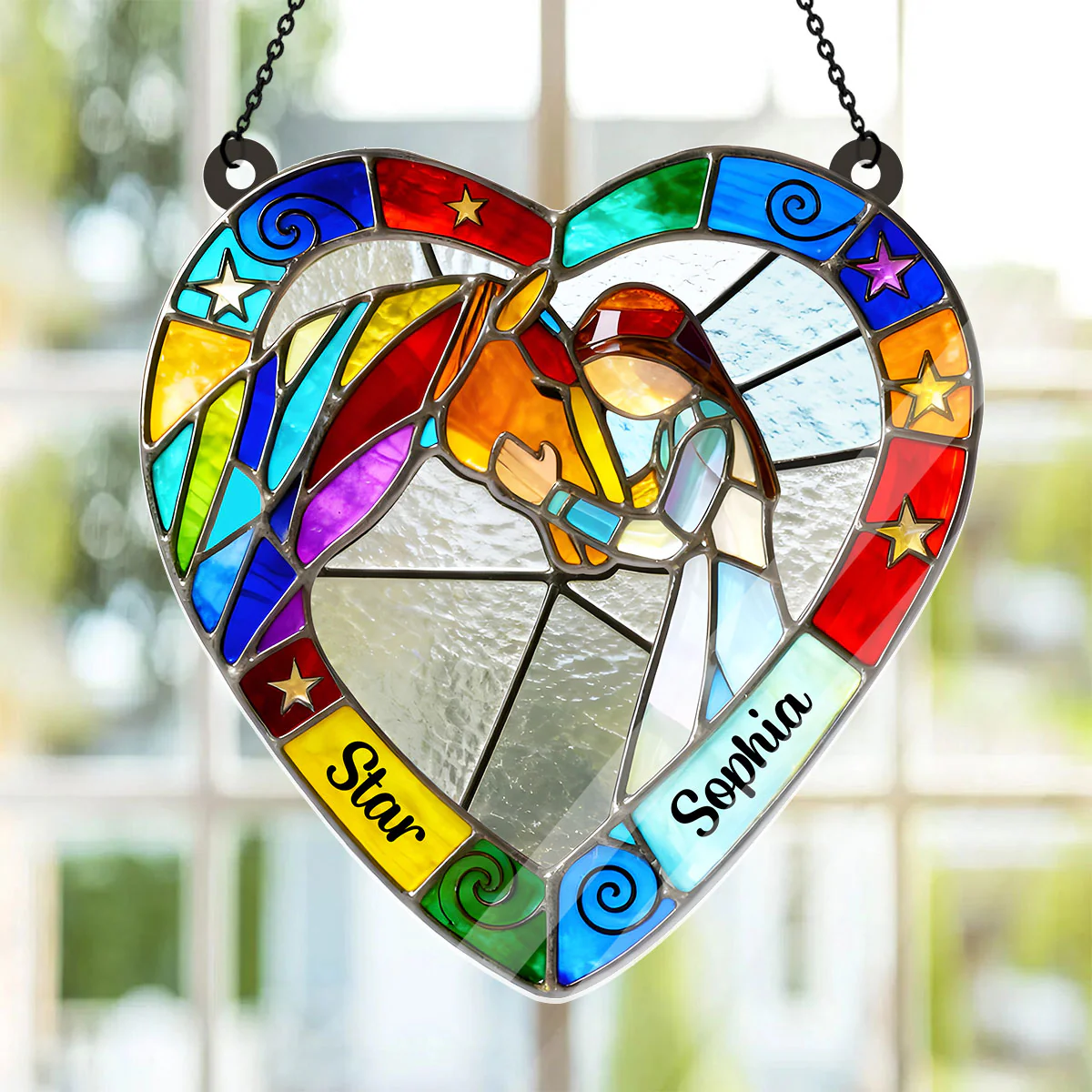 Equestrian Bond - Personalized Acrylic Suncatcher - Image 2