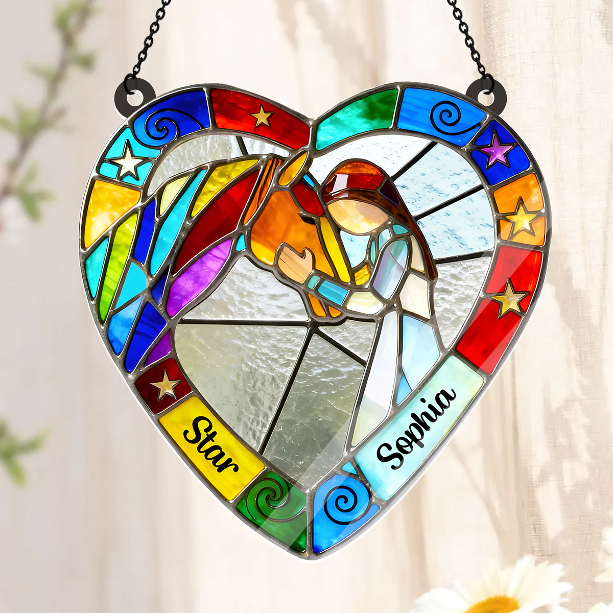Equestrian Bond - Personalized Acrylic Suncatcher - Image 3