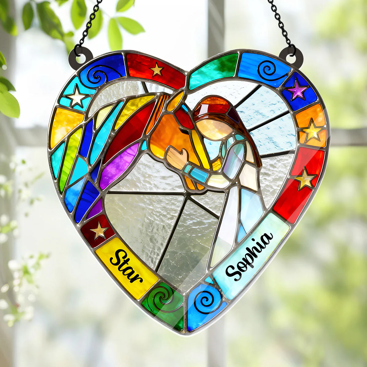 Equestrian Bond - Personalized Acrylic Suncatcher - Image 4