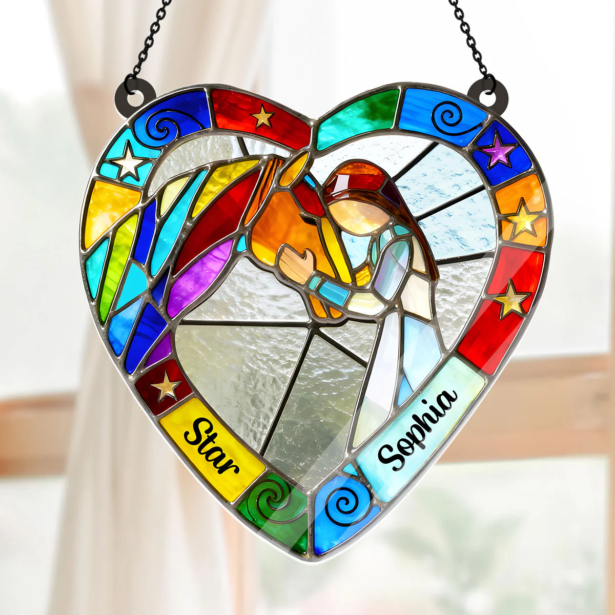 Equestrian Bond - Personalized Acrylic Suncatcher - Image 5