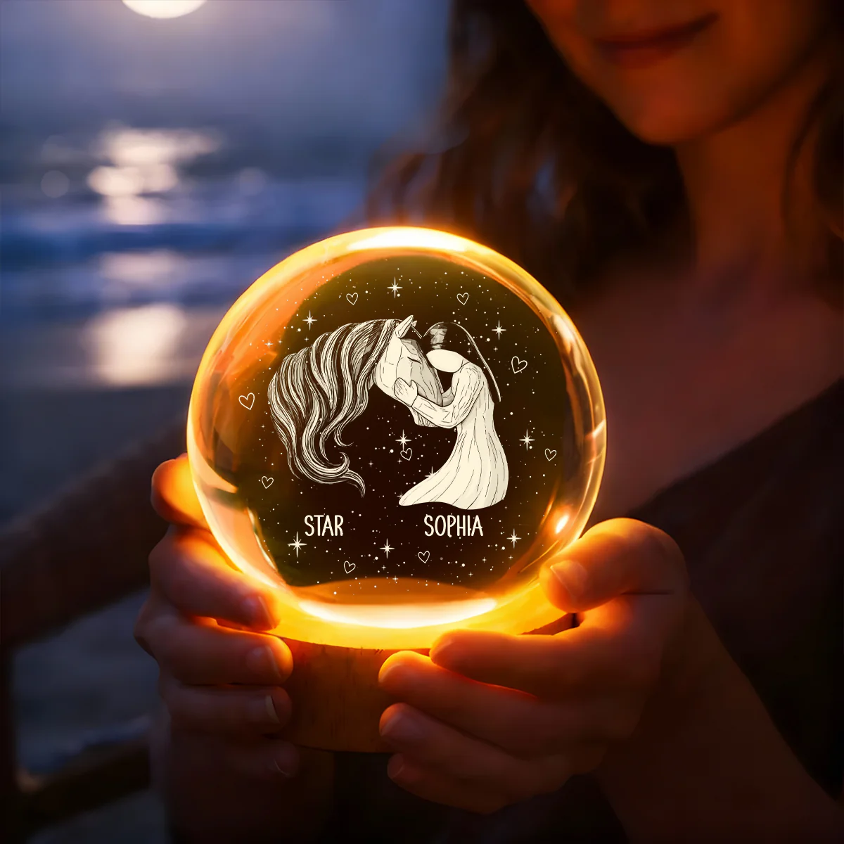Equestrian Bond - Personalized Crystal Ball Night Light - Image 5