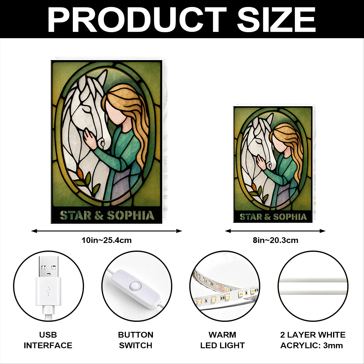 Equestrian Bond That Can't Be Broken - Personalized Light Box - Image 6