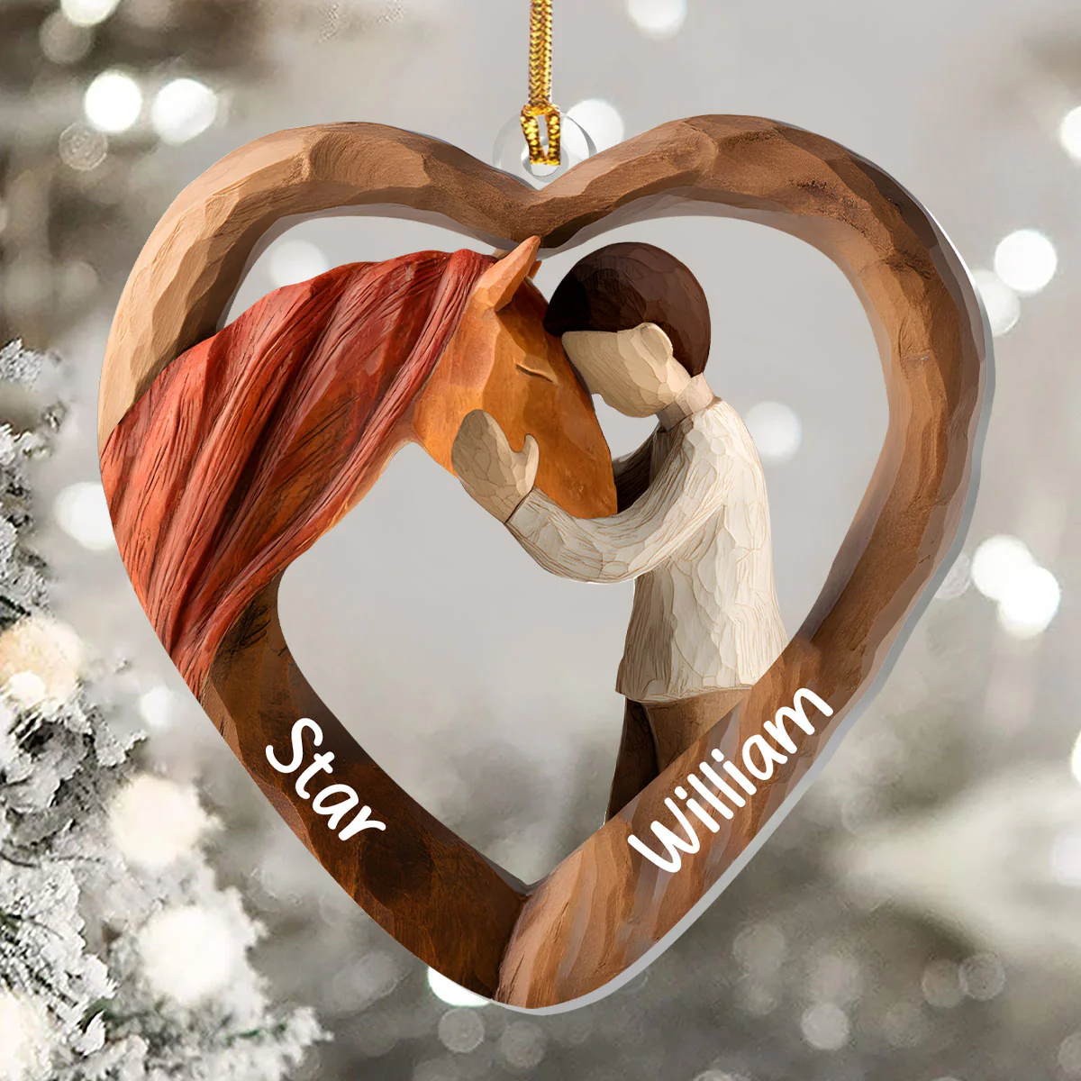 Equestrian Bond Ver 2 - Personalized 1-Layer Acrylic Ornament - Image 5
