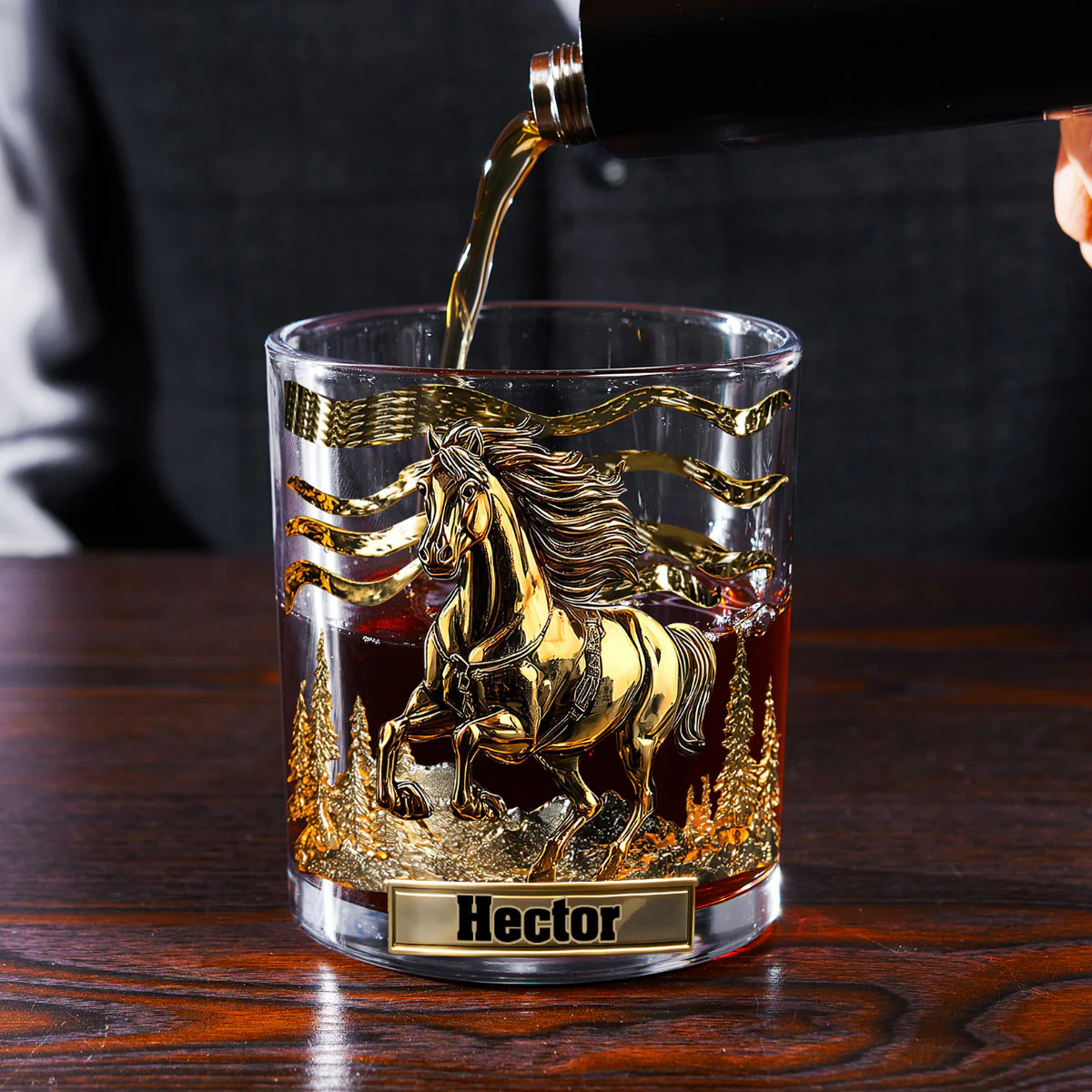 Equestrian Spirit - Personalized Round Whiskey Glass - Image 2