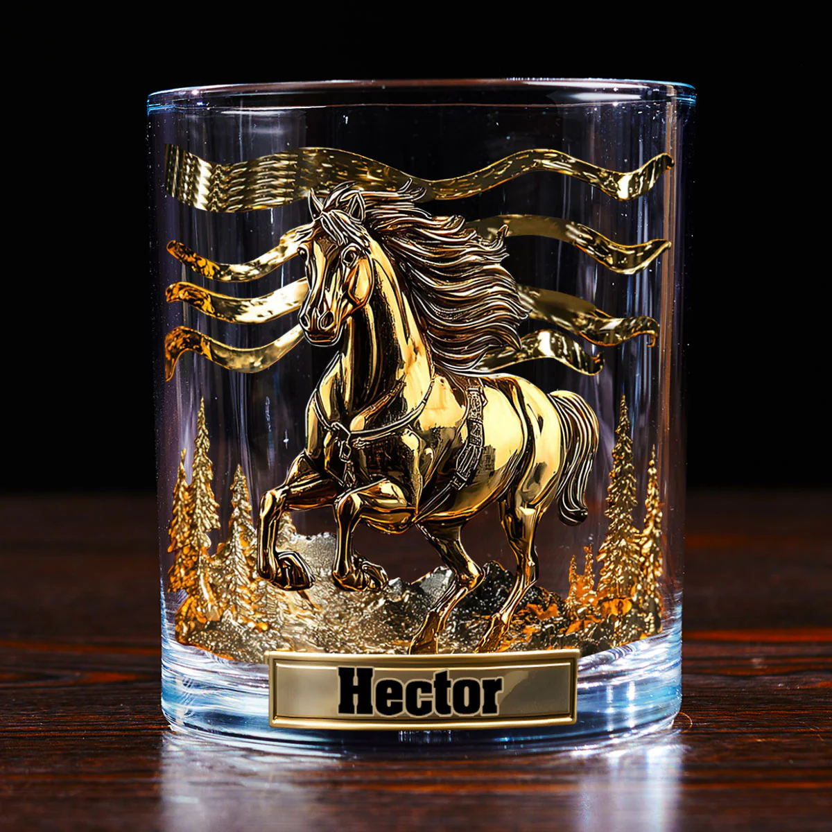 Equestrian Spirit - Personalized Round Whiskey Glass - Image 3
