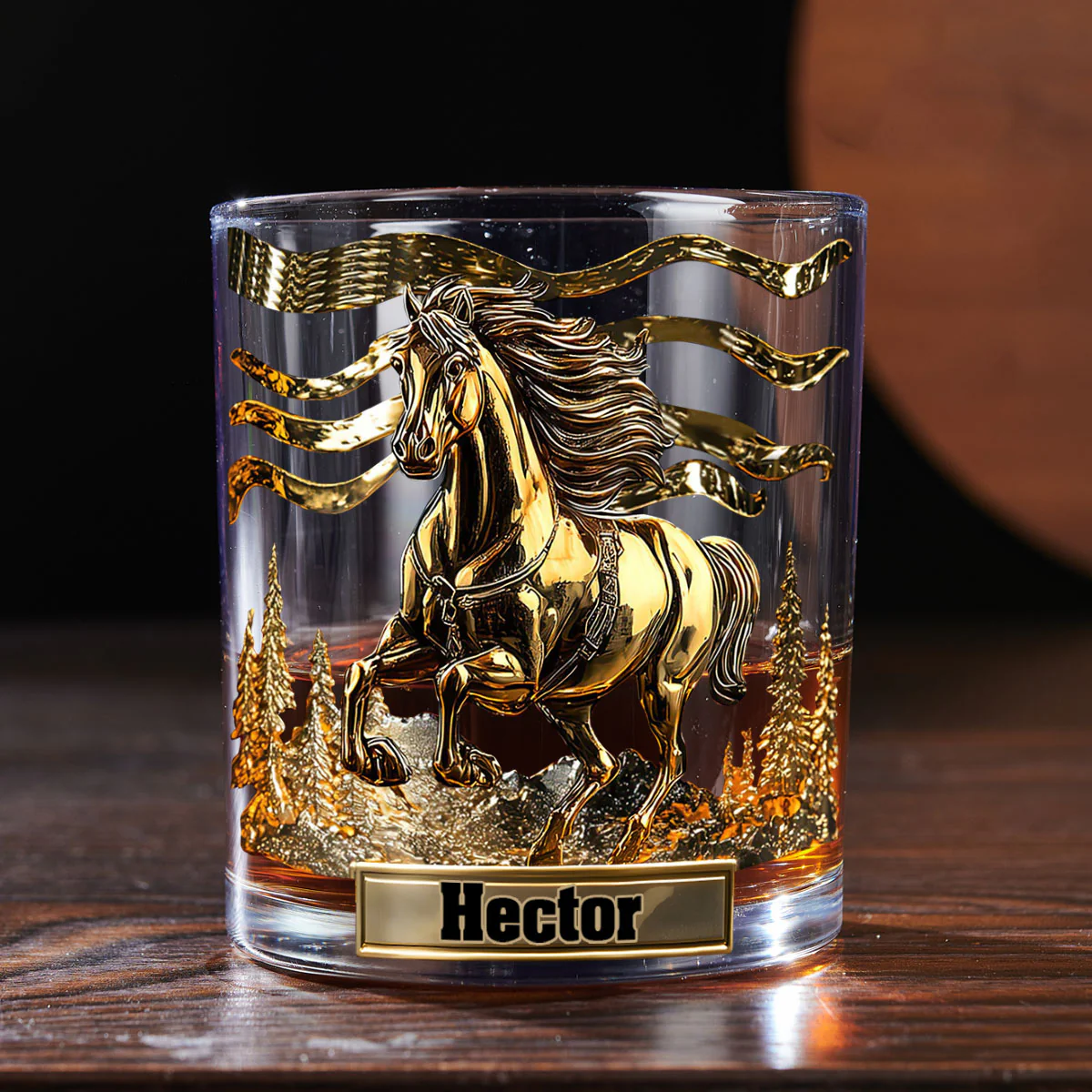 Equestrian Spirit - Personalized Round Whiskey Glass - Image 5