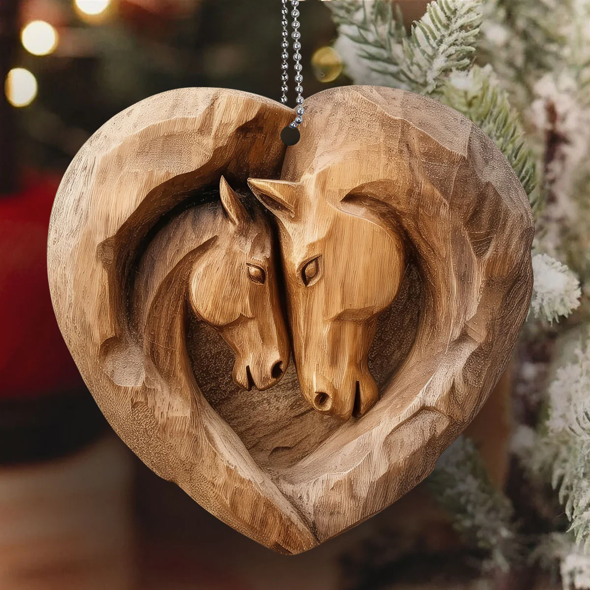 Equine Heart Embrace -  1-Layer Acrylic Ornament - Image 7