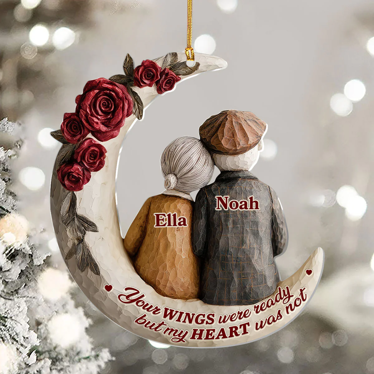 Eternal Bond From Our First Kiss To Heaven - Personalized 1-Layer Acrylic Ornament - Image 5