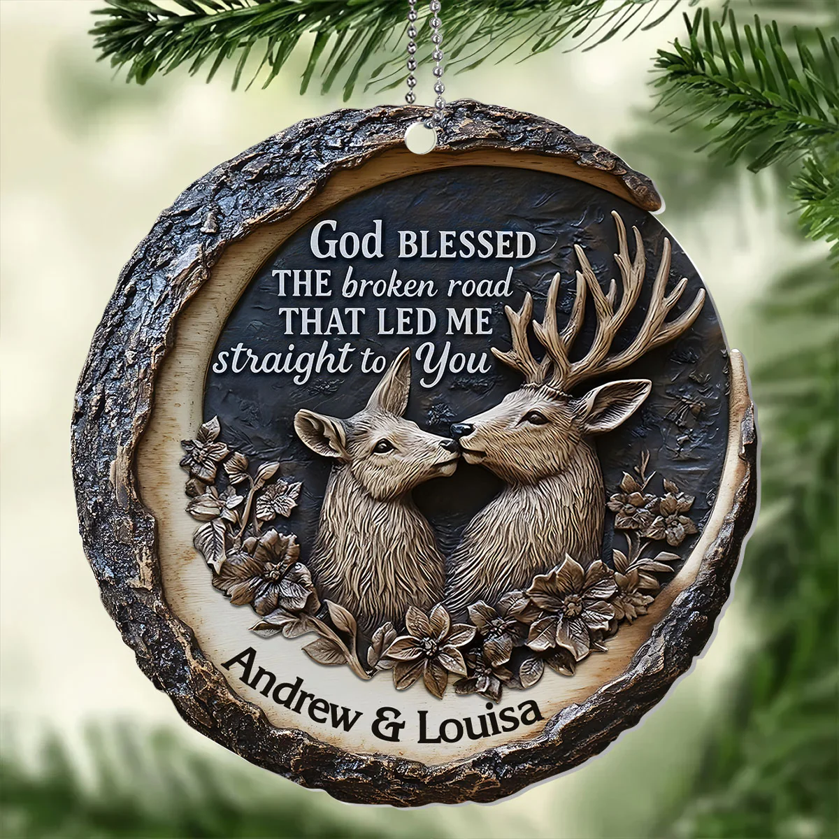 Eternal Deer Love - Personalized 1-Layer Acrylic Ornament