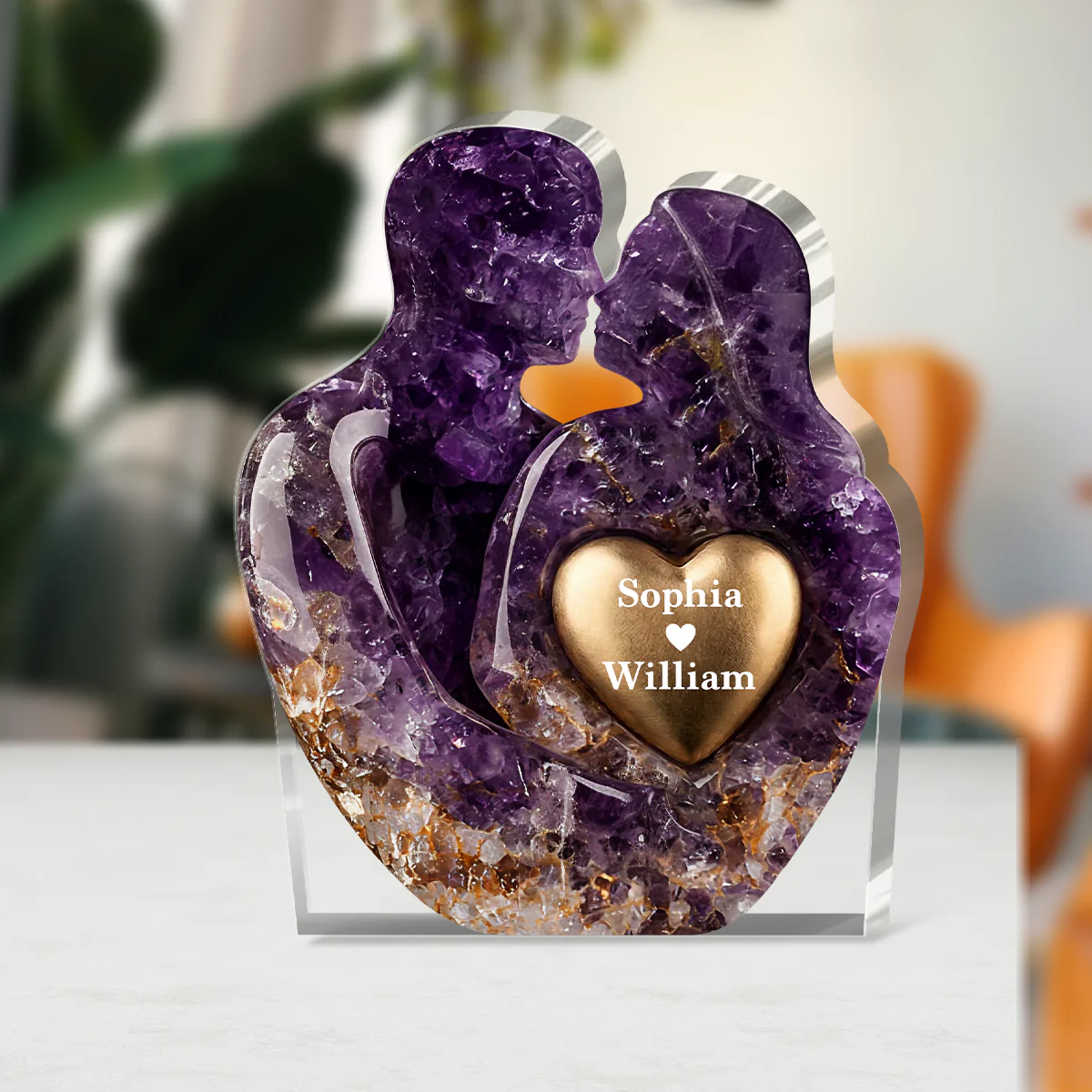 Eternal Heart Love - Personalized Custom Shaped Squared Acrylic Plaque - Image 3
