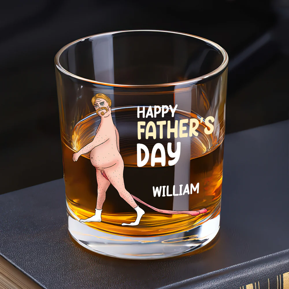 Even Though I'm Not From Your Sack - Personalized Round Whiskey Glass - Image 5
