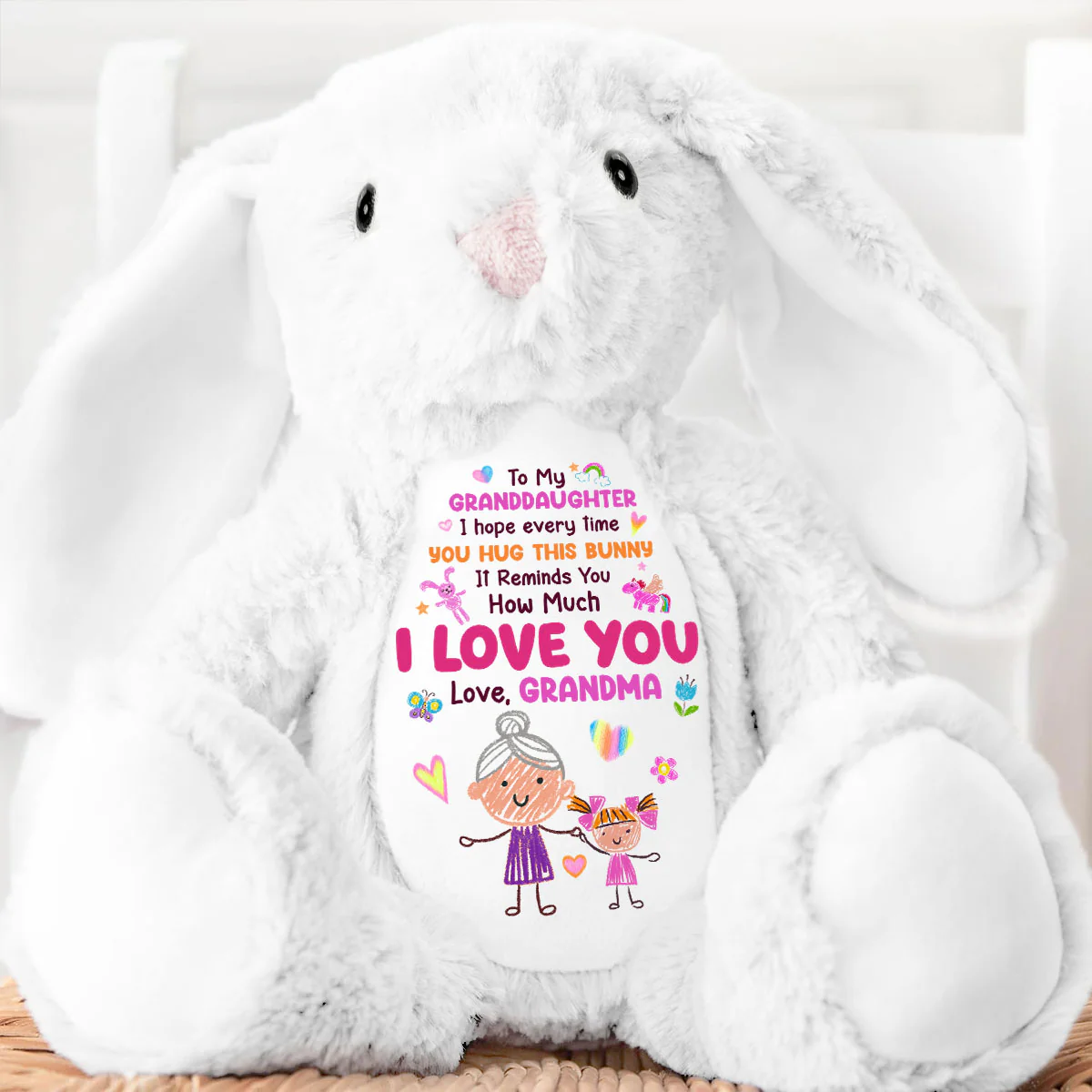 Every Hug, My Love Stays With You - Personalized Stuffed Bunny