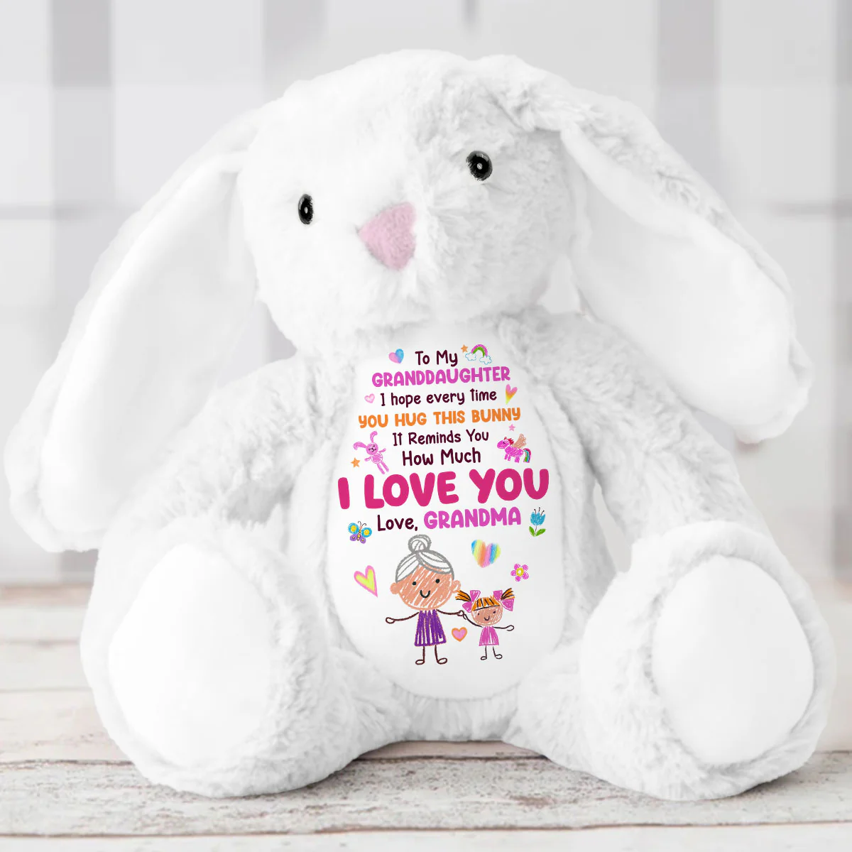 Every Hug, My Love Stays With You - Personalized Stuffed Bunny - Image 5